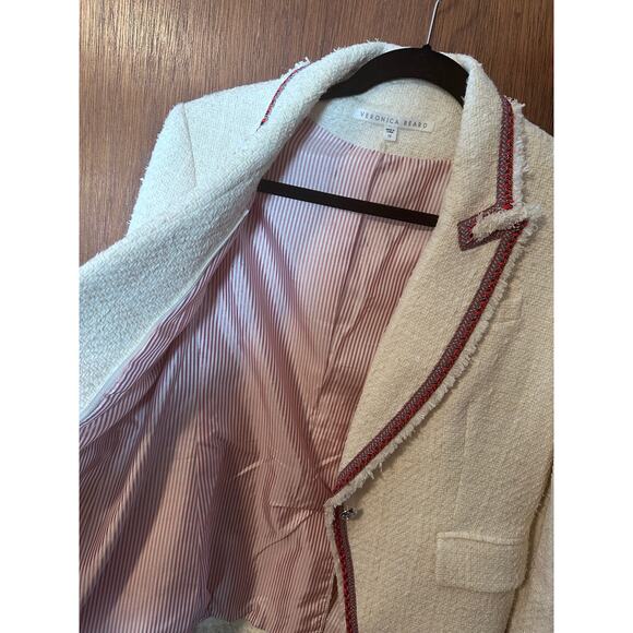 VERONICA BEARD DICKEY JACKET CUTAWAY PINK TRIM; SIZE 12 - Picture 5 of 7
